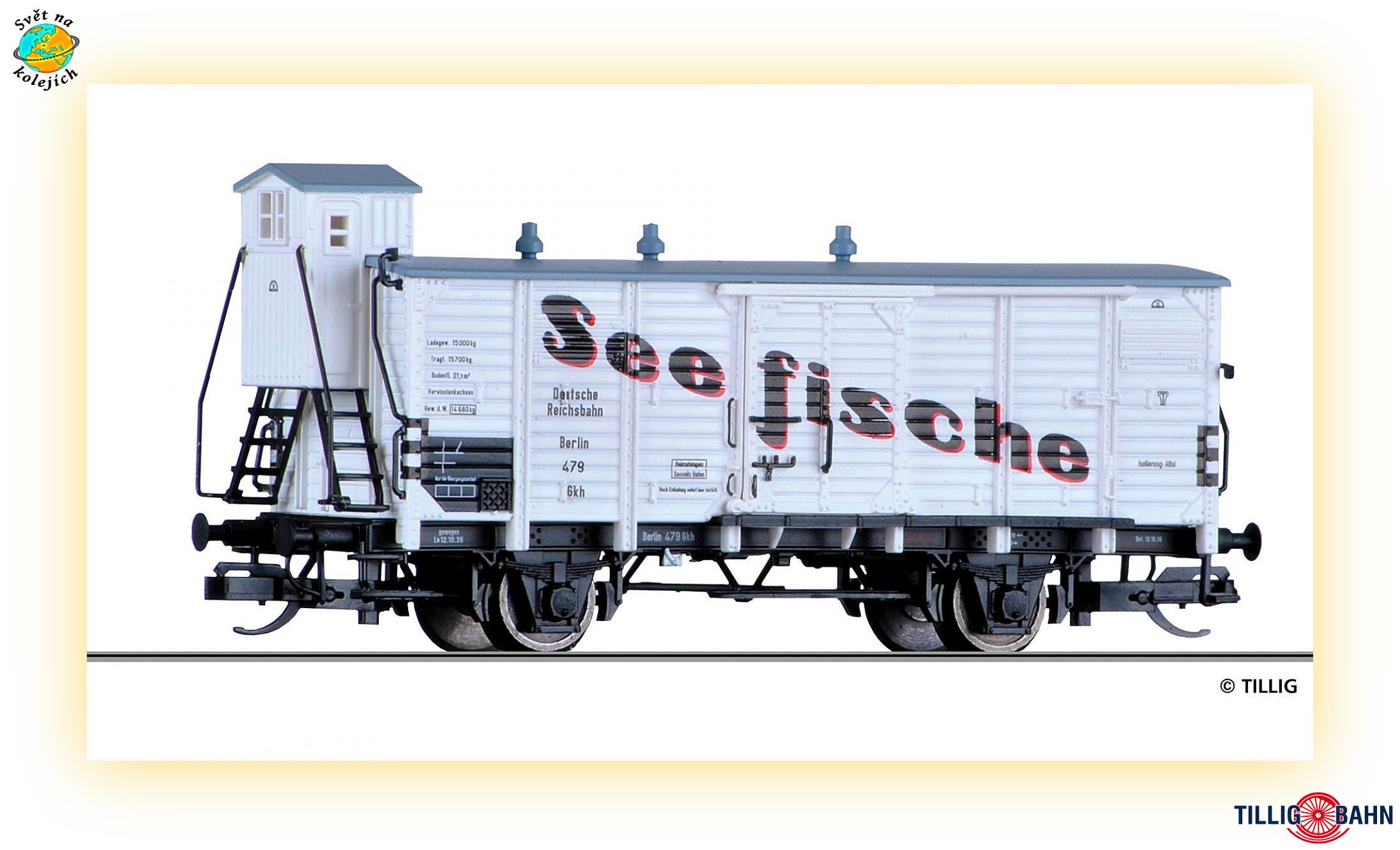 TILLIG 17360 TT - NÁKLADNÍ VŮZ Z S BRZDAŘSKOU BUDKOU Gkn Berlin "Seefische", DRG